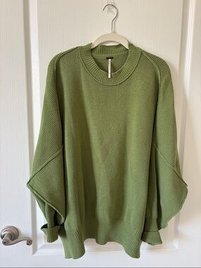 Free People Olive Green Crewneck Sweater